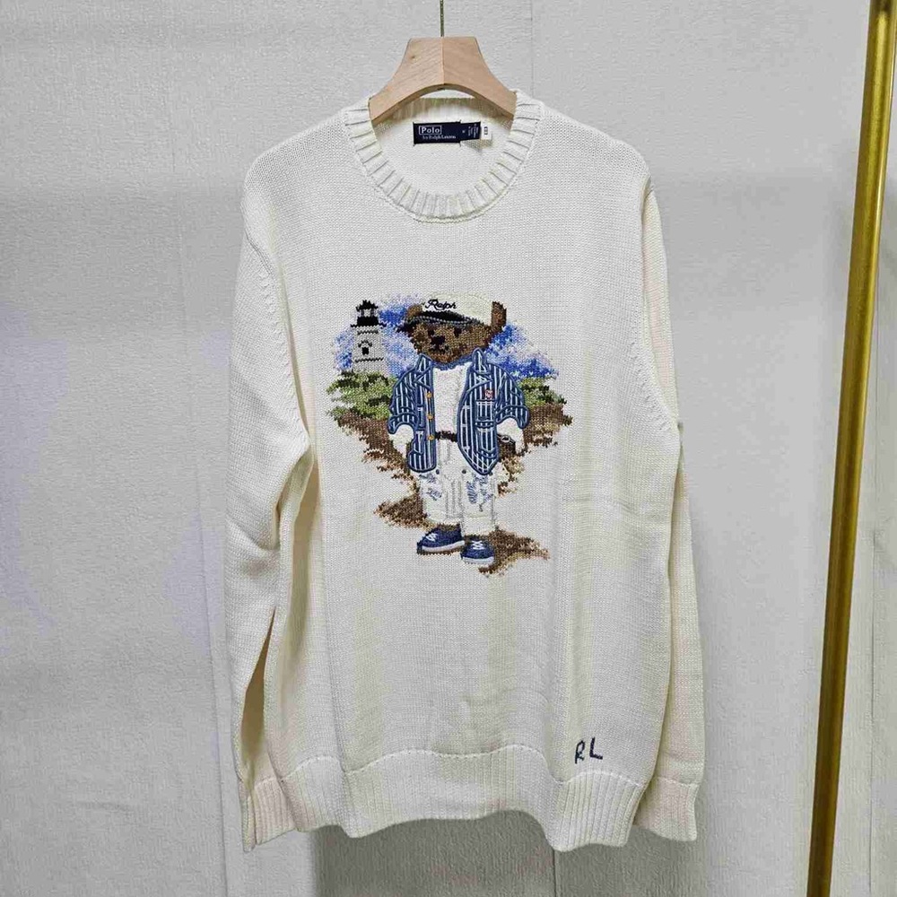 Ralph Lauren Cream Sweater with Nautical Bear